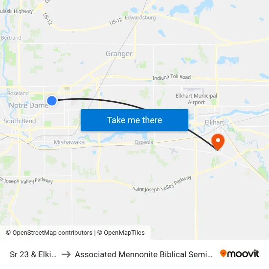 Sr 23 & Elkins to Associated Mennonite Biblical Seminary map