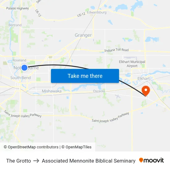 The Grotto to Associated Mennonite Biblical Seminary map