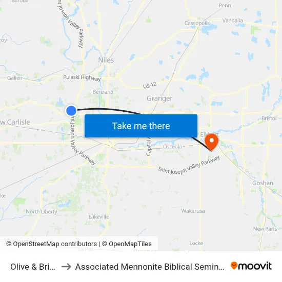 Olive & Brick to Associated Mennonite Biblical Seminary map