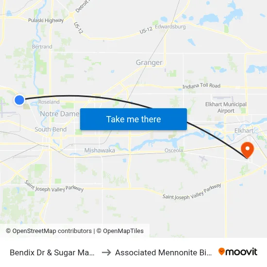 Bendix Dr & Sugar Maple Ln (South) to Associated Mennonite Biblical Seminary map