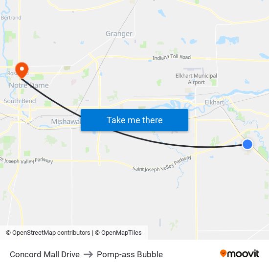 Concord Mall Drive to Pomp-ass Bubble map