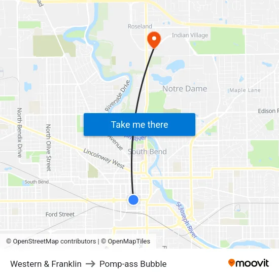 Western & Franklin to Pomp-ass Bubble map