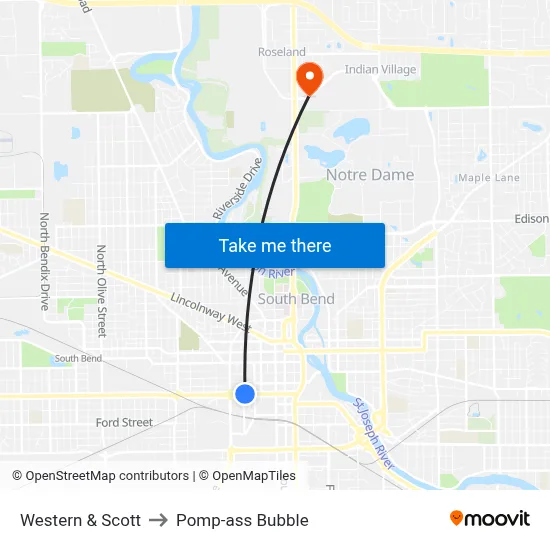 Western & Scott to Pomp-ass Bubble map
