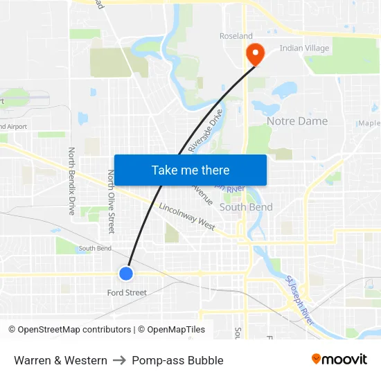 Warren & Western to Pomp-ass Bubble map