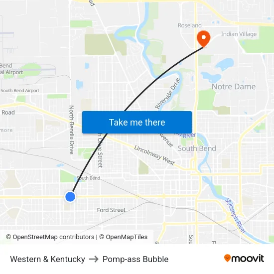Western & Kentucky to Pomp-ass Bubble map