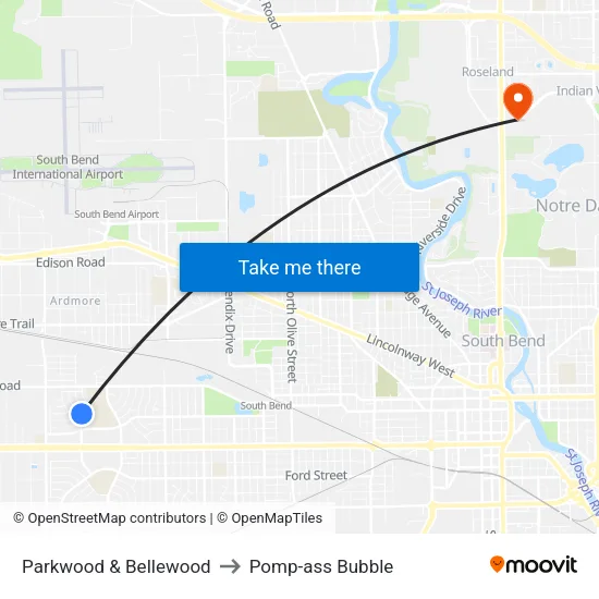 Parkwood & Bellewood to Pomp-ass Bubble map