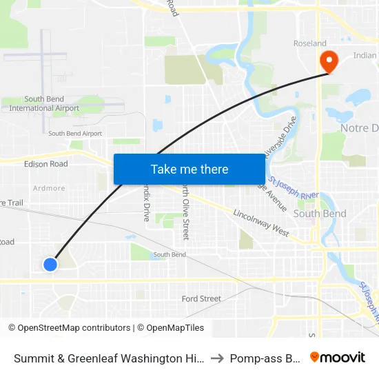 Summit & Greenleaf Washington High School to Pomp-ass Bubble map