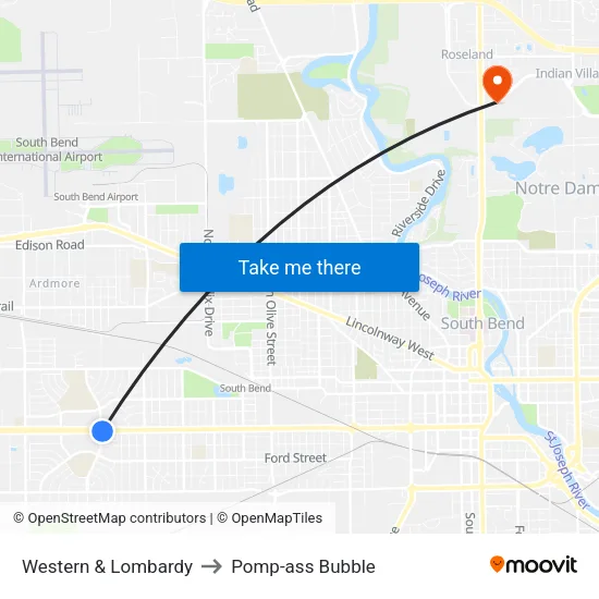 Western & Lombardy to Pomp-ass Bubble map