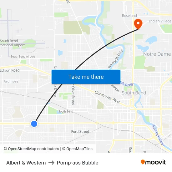 Albert & Western to Pomp-ass Bubble map