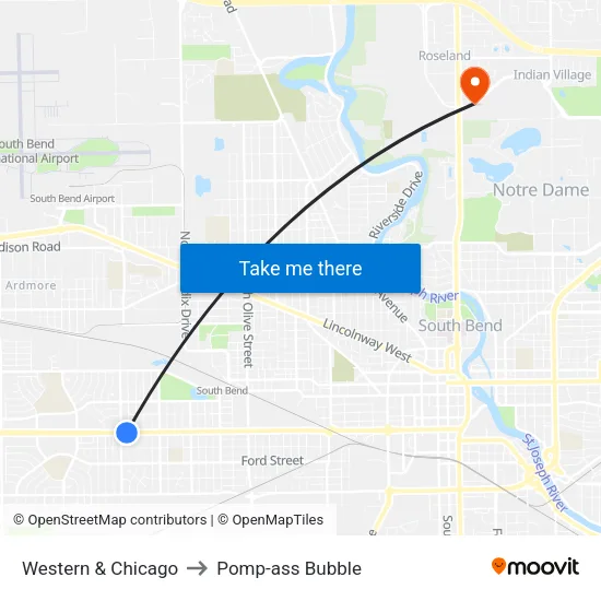 Western & Chicago to Pomp-ass Bubble map