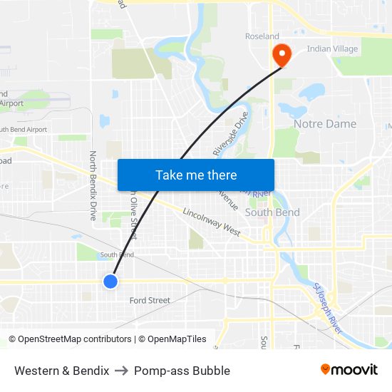 Western & Bendix to Pomp-ass Bubble map