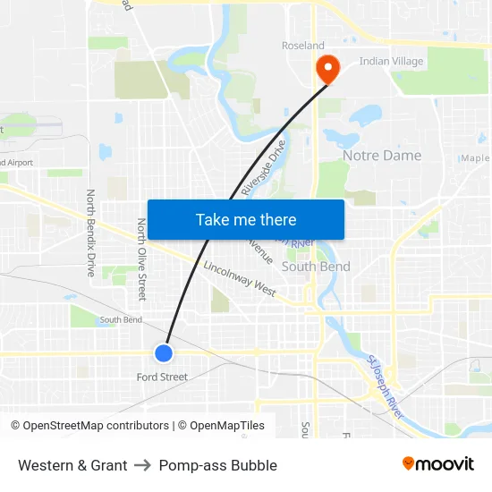 Western & Grant to Pomp-ass Bubble map