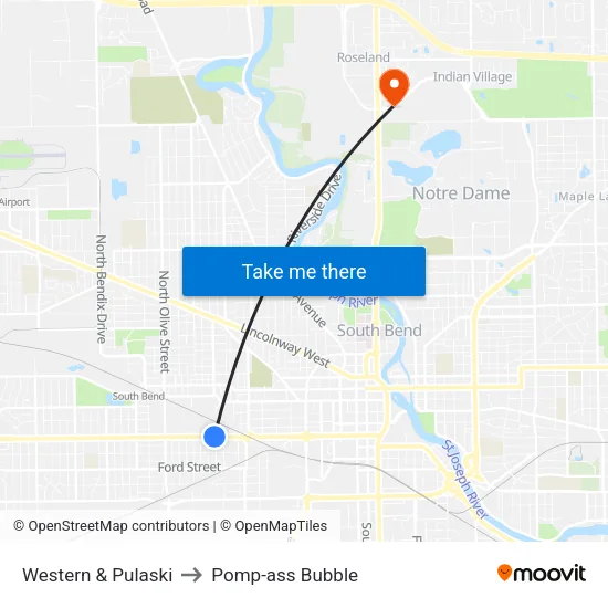 Western & Pulaski to Pomp-ass Bubble map