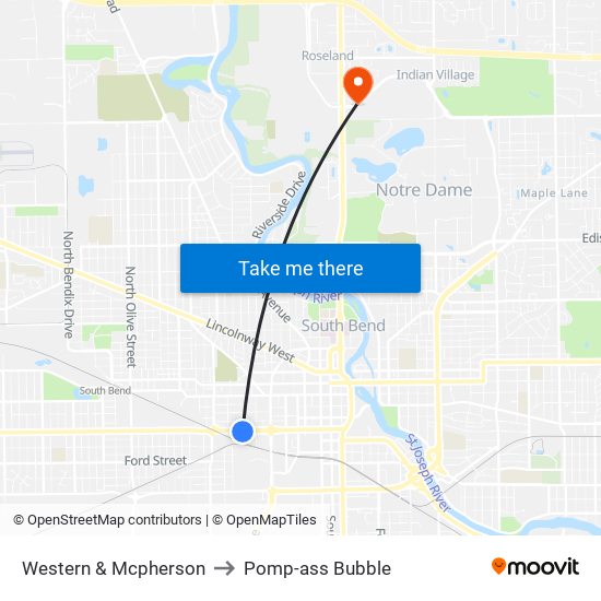 Western & Mcpherson to Pomp-ass Bubble map