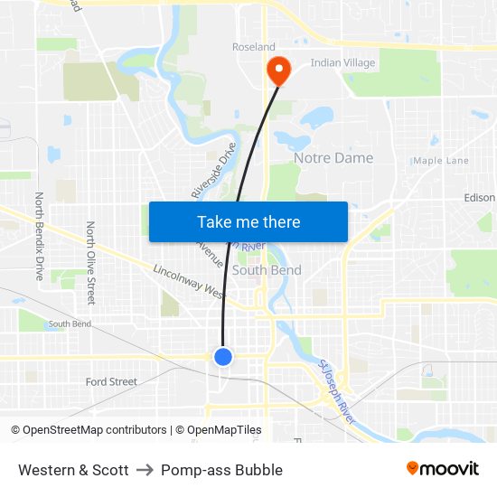 Western & Scott to Pomp-ass Bubble map