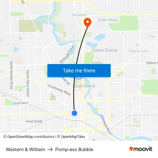 Western & William to Pomp-ass Bubble map