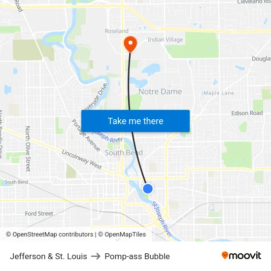 Jefferson & St. Louis to Pomp-ass Bubble map
