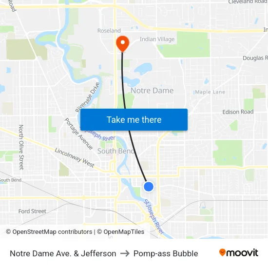 Notre Dame Ave. & Jefferson to Pomp-ass Bubble map