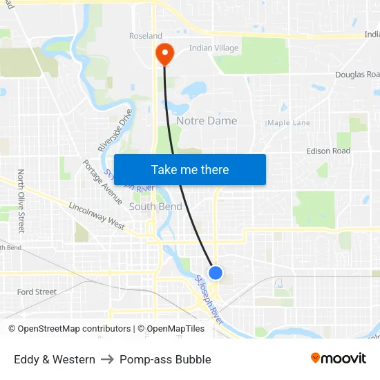 Eddy & Western to Pomp-ass Bubble map