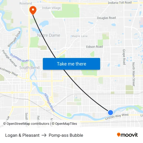Logan & Pleasant to Pomp-ass Bubble map