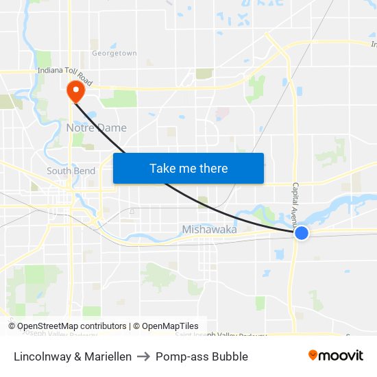 Lincolnway & Mariellen to Pomp-ass Bubble map