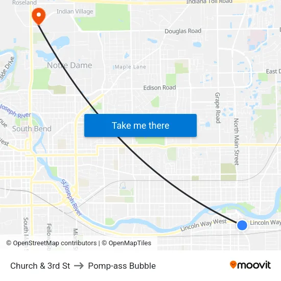 Church & 3rd St to Pomp-ass Bubble map