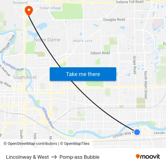 Lincolnway & West to Pomp-ass Bubble map