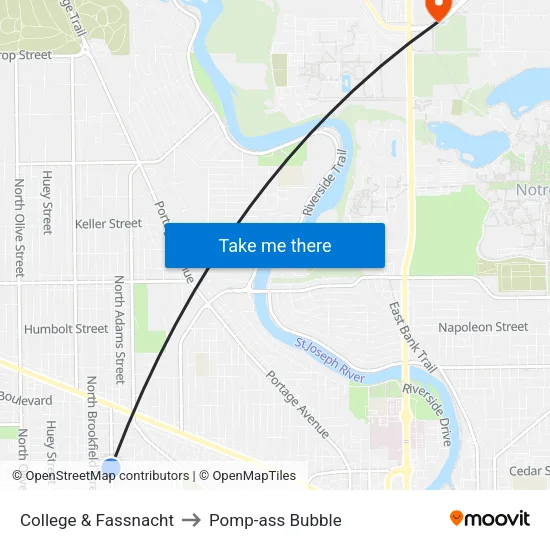 College & Fassnacht to Pomp-ass Bubble map