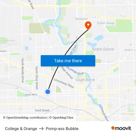 College & Orange to Pomp-ass Bubble map