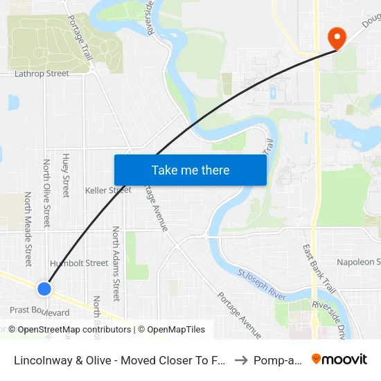 Lincolnway & Olive - Moved Closer To Fremont When Shelter Was Added to Pomp-ass Bubble map