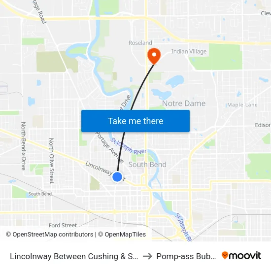 Lincolnway Between Cushing & Scott to Pomp-ass Bubble map