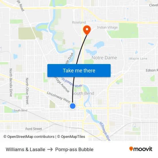 Williams & Lasalle to Pomp-ass Bubble map