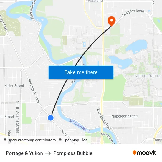 Portage & Yukon to Pomp-ass Bubble map