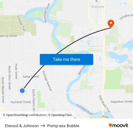 Elwood & Johnson to Pomp-ass Bubble map