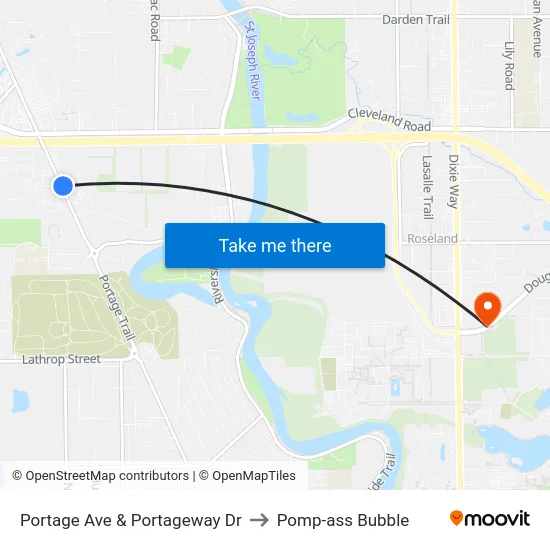 Portage Ave & Portageway Dr to Pomp-ass Bubble map