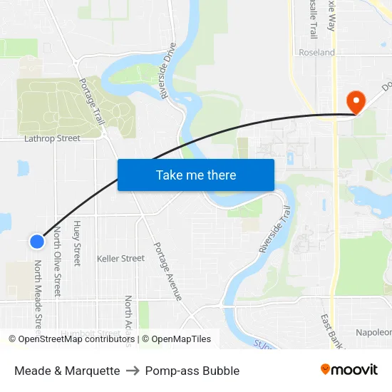 Meade & Marquette to Pomp-ass Bubble map