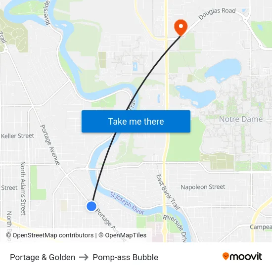 Portage & Golden to Pomp-ass Bubble map