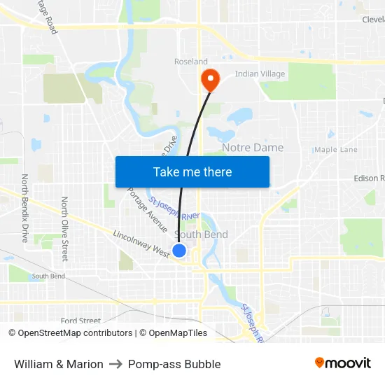 William & Marion to Pomp-ass Bubble map