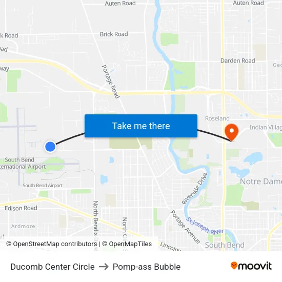 Ducomb Center Circle to Pomp-ass Bubble map