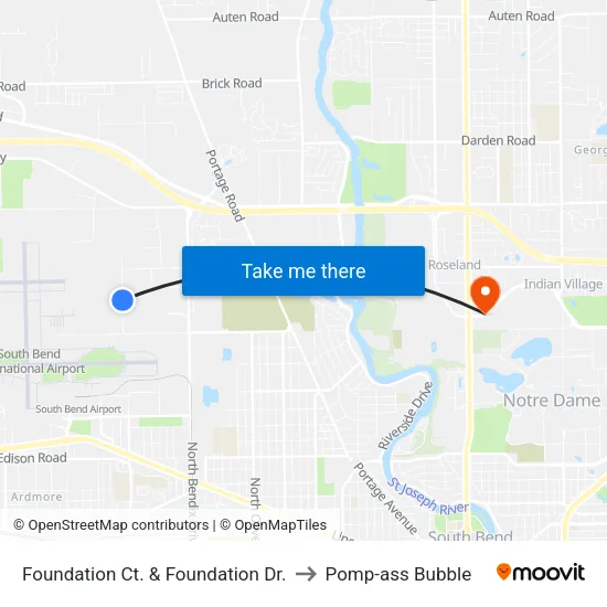 Foundation Ct. & Foundation Dr. to Pomp-ass Bubble map
