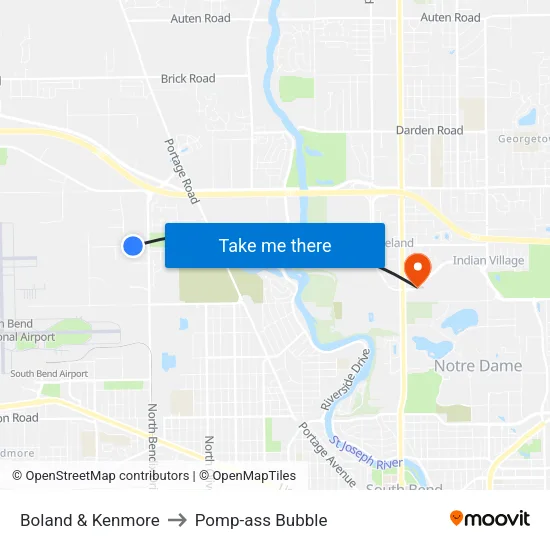 Boland & Kenmore to Pomp-ass Bubble map