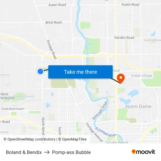 Boland & Bendix to Pomp-ass Bubble map