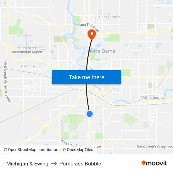 Michigan & Ewing to Pomp-ass Bubble map