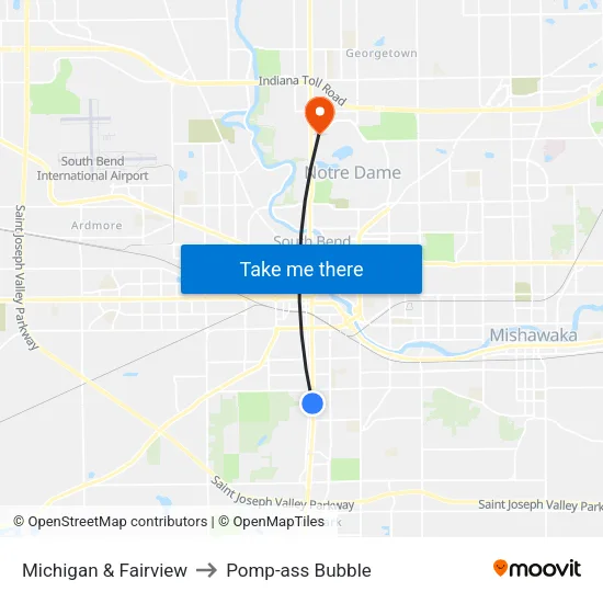Michigan & Fairview to Pomp-ass Bubble map