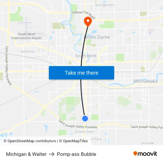 Michigan & Walter to Pomp-ass Bubble map