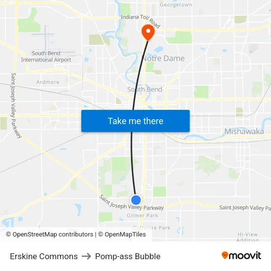 Erskine Commons to Pomp-ass Bubble map