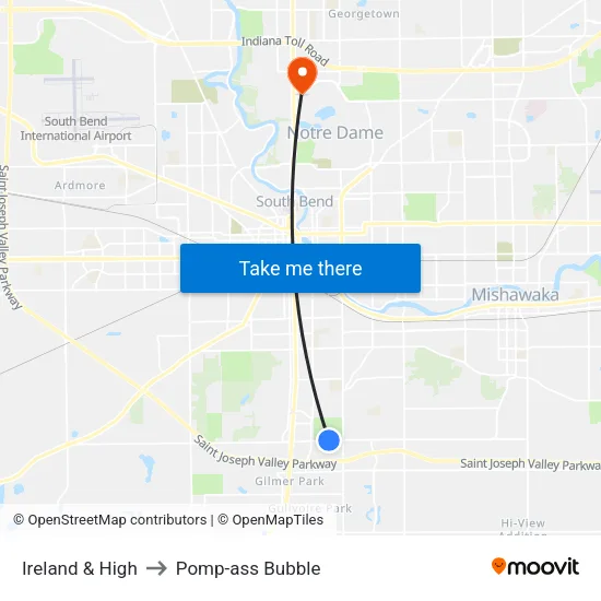 Ireland & High to Pomp-ass Bubble map