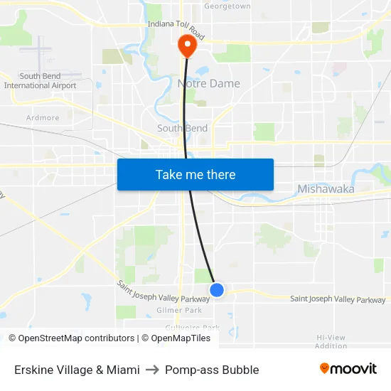 Erskine Village & Miami to Pomp-ass Bubble map