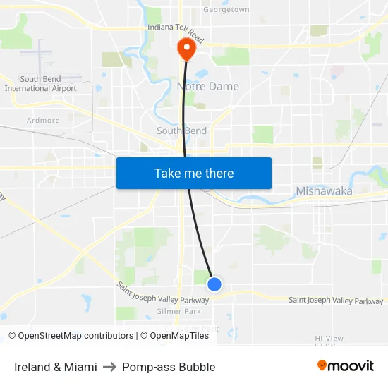 Ireland & Miami to Pomp-ass Bubble map