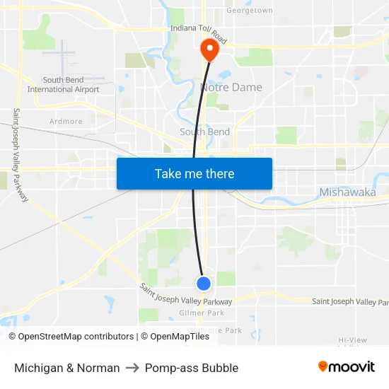 Michigan & Norman to Pomp-ass Bubble map